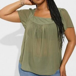 2X - Torrid | Crinkle Chiffon Flutter Sleeve Top